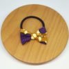 élastique noeud accessoire cheveux wax pagne marron jaune violet fleurs