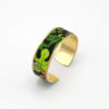 bracelet manchette jungle feuilles vert noir orange