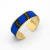 bracelet manchette tissu wax bleu jaune