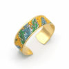 bracelet manchette feuille jungle jaune bleu vert