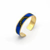 bracelet manchette laiton wax bleu jaune