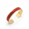 bracelet manchette fine feuille rouge
